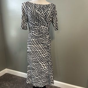 Elegant Black and White Patterned Dress